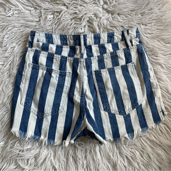 Show Me Your Mumu Arizona Sedona Striped Denim High Waisted Jean Shorts EUC 29 - Picture 6 of 12